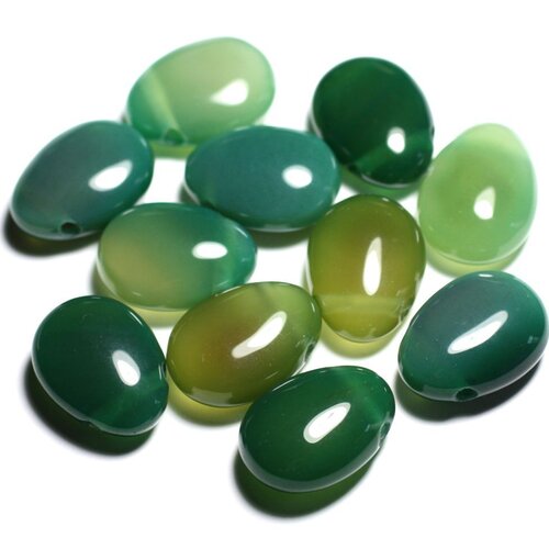 Pendentif pierre semi précieuse - onyx vert goutte 25mm - 4558550092274