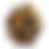 1pc - pendentif pierre - oeil de tigre goutte 25mm marron bronze doré noir - 4558550092250