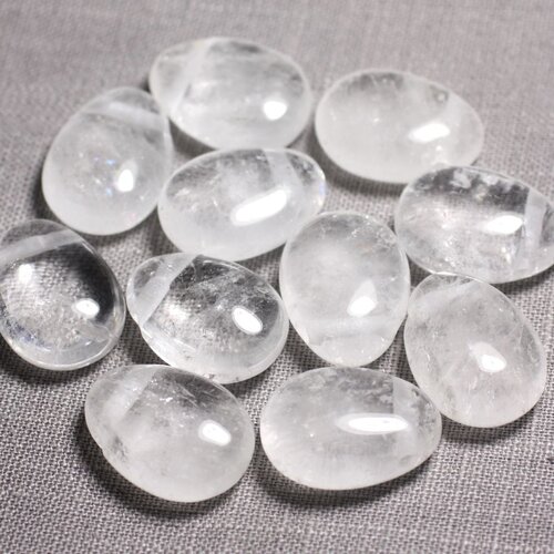 Pendentif pierre semi précieuse - cristal de roche quartz goutte 25mm - 4558550020659