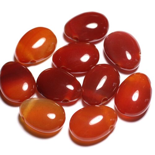1pc - pendentif pierre - cornaline goutte 25mm rouge orange - 4558550092205