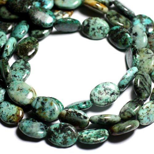 2pc - perles de pierre - turquoise d'afrique ovales 16x12mm - 4558550092991