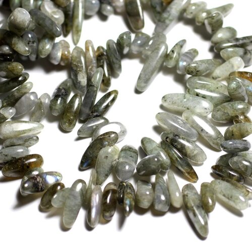 10pc - perles de pierre - labradorite chips rocailles bâtonnets 10-19mm - 4558550093004