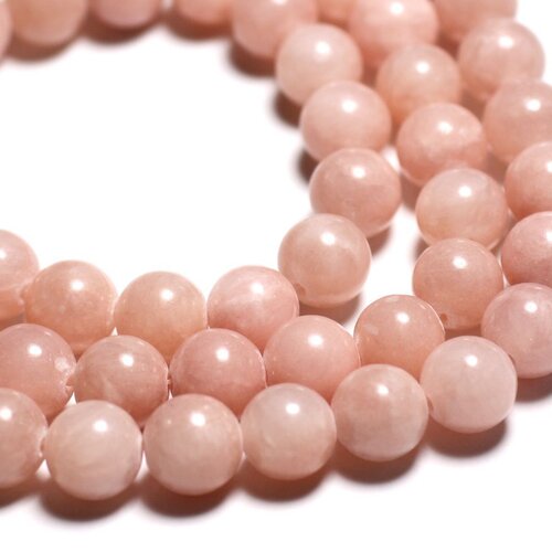 10pc - perles de pierre - jade boules 10mm rose corail pêche - 4558550006868