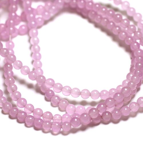 Fil 39cm 90pc env - perles de pierre - jade boules 4mm rose mauve - 4558550093028