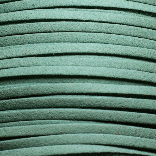 5 metres - cordon laniere suedine daim 3mm bleu vert paon canard - 4558550002495