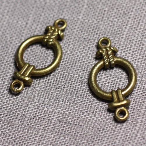 10pc - connecteurs pendentifs boucles d'oreilles métal bronze noeuds marins 25mm - 4558550095251