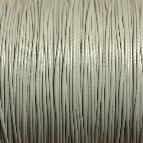 10 metres - fil corde cordon coton ciré 0.8mm gris perle pastel - 4558550015976