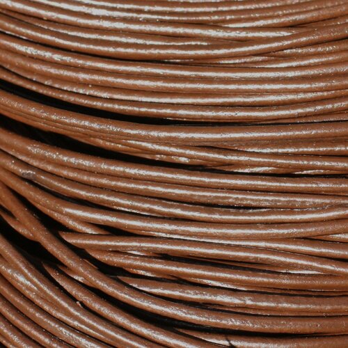 5 mètres - cordon cuir véritable marron chocolat 2mm   4558550016751
