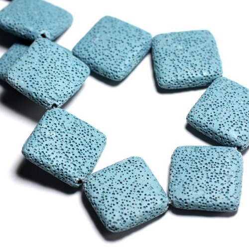 1pc - perle de pierre - lave grand losange 32mm bleu turquoise -  8741140001237