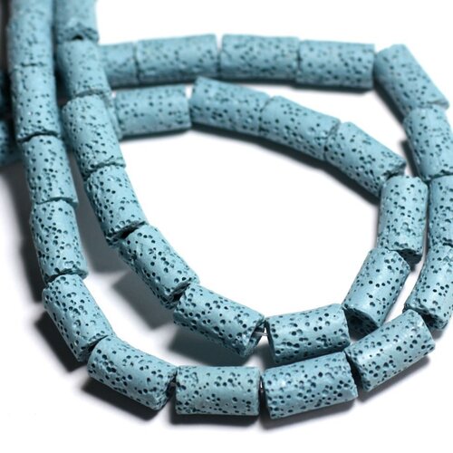 5pc - perles de pierre - lave tubes 13x8mm bleu turquoise -  8741140001220