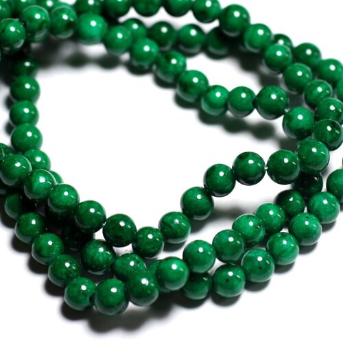 20pc - perles de pierre - jade boules 6mm vert empire - 8741140001084