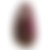 N11 - pendentif en pierre - agate rose et quartz goutte facettée 65mm - 8741140001664
