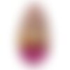 N4 - pendentif en pierre - agate rose et quartz goutte facettée 61mm - 8741140001596