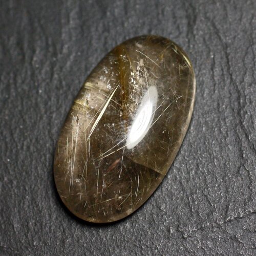 N89 - cabochon pierre - quartz rutile doré ovale 32x19mm - 8741140002999