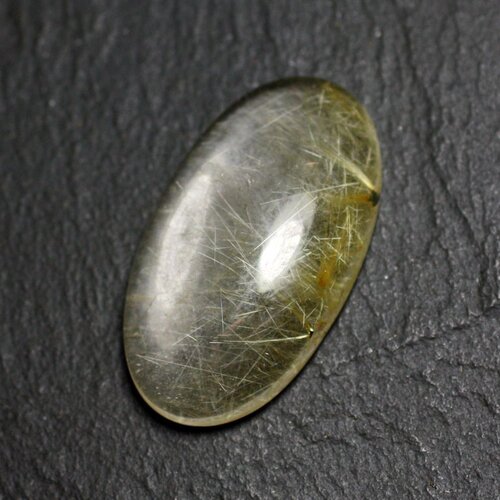 N87 - cabochon pierre - quartz rutile doré ovale 32x18mm - 8741140002975