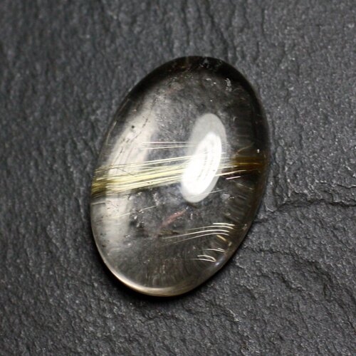 N78 - cabochon pierre - quartz rutile doré ovale 26x18mm - 8741140002883