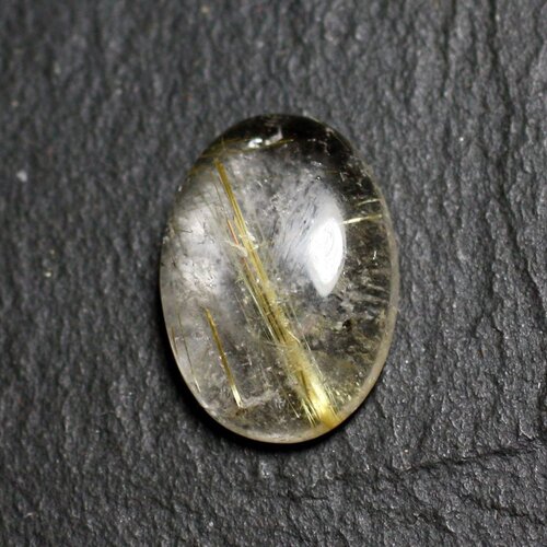 N66 - cabochon pierre - quartz rutile doré ovale 19x12mm - 8741140002760