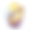 1pc - collier ruban soie teint à la main 85 x 2.5cm violet jaune bleu (ref soie149)   4558550002884