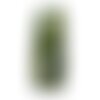 N32 - pendentif porcelaine céramique empreintes nature feuille 47mm vert olive - 8741140004153