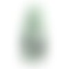 N13 - pendentif porcelaine céramique empreintes plante feuille 52mm vert turquoise - 8741140003965
