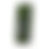 N12 - pendentif porcelaine céramique empreintes plante feuille 57mm vert olive - 8741140003958