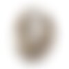 N95 - pendentif porcelaine céramique nature feuilles donut pi 38mm gris beige ecru - 8741140004788
