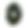 N92 - pendentif porcelaine céramique nature feuilles donut pi 39mm vert olive - 8741140004757