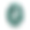 N90 - pendentif porcelaine céramique nature feuilles donut pi 39mm vert turquoise - 8741140004733