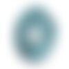 N87 - pendentif porcelaine céramique nature feuilles donut pi 38mm bleu turquoise - 8741140004702