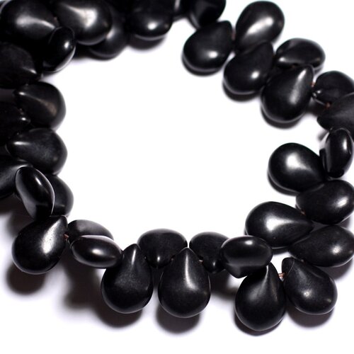 20pc - perles de pierre - turquoise synthèse reconstituée gouttes 16mm noir - 8741140005303