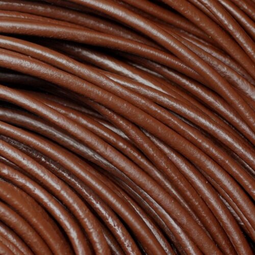 4 mètres - cordon cuir véritable marron chocolat 3mm -  4558550006639