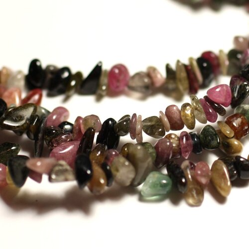 50pc - perles de pierre - tourmaline multicolore rocailles chips 3-8mm - 8741140014527