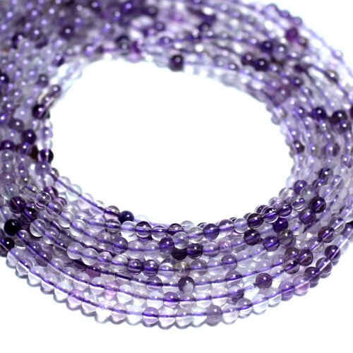 40pc - perles de pierre - fluorite violette boules 2mm - 8741140007734