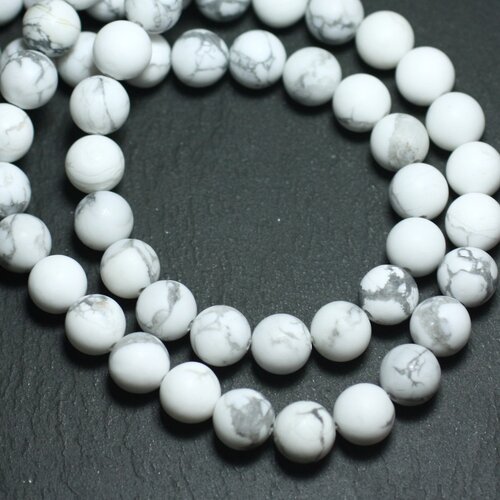 20pc - perles de pierre - howlite mat givré boules 6mm - 8741140008489