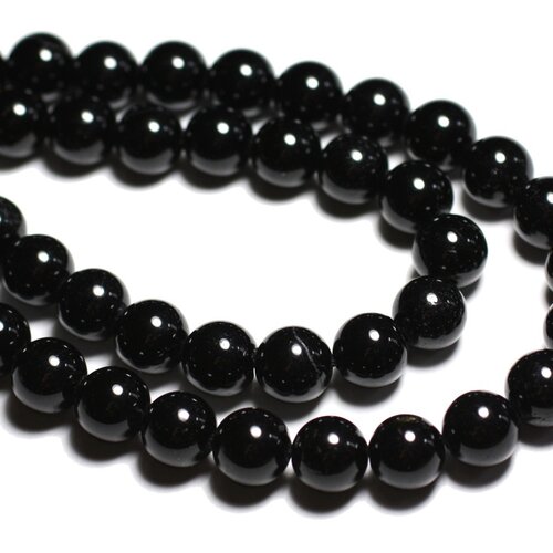 10pc - perles de pierre - tourmaline noire boules 3mm - 8741140007970