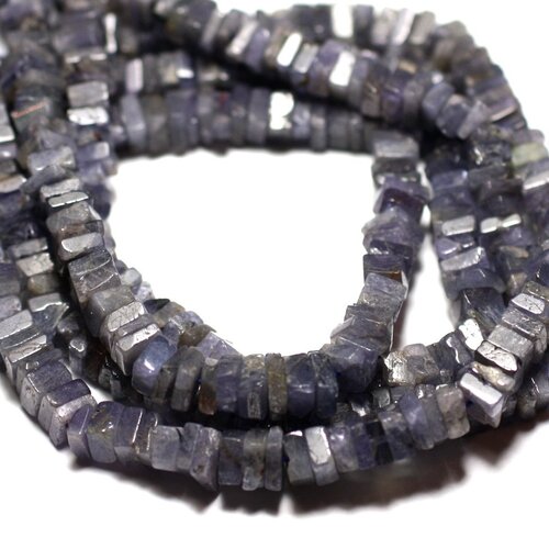 10pc - perles de pierre - tanzanite carrés heishi 3-4mm - 8741140008960