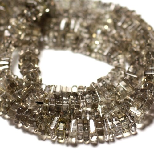 10pc - perles de pierre - quartz fumé carrés heishi 3-4mm - 8741140008946