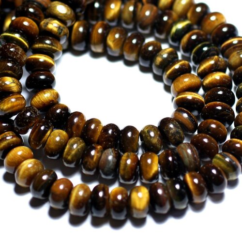 10pc - perles de pierre - oeil de tigre rondelles 8x5mm - 8741140007871
