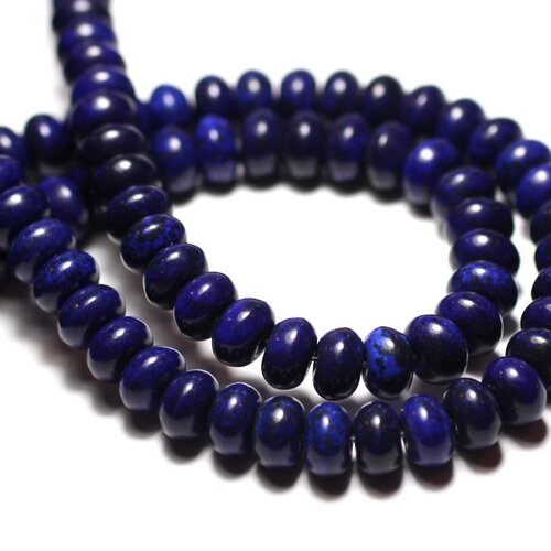 30pc - perles turquoise synthèse reconstituée rondelles 8x5mm bleu nuit - 8741140010161