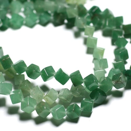 10pc - perles de pierre - aventurine verte cubes 8x6mm - 4558550034946