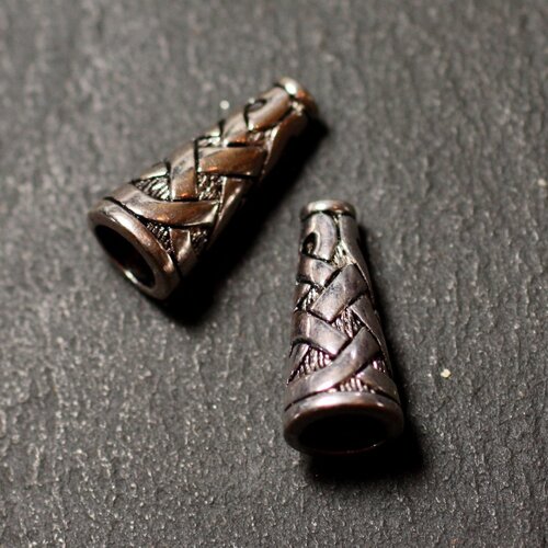 10pc - apprêts cônes coupelles métal argenté croisillons ethnique celtique 18mm - 8741140010475