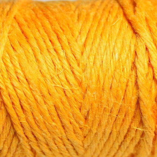 Bobine 20 mètres - cordon ficelle chanvre 1.5mm jaune orange safran - 8741140011083