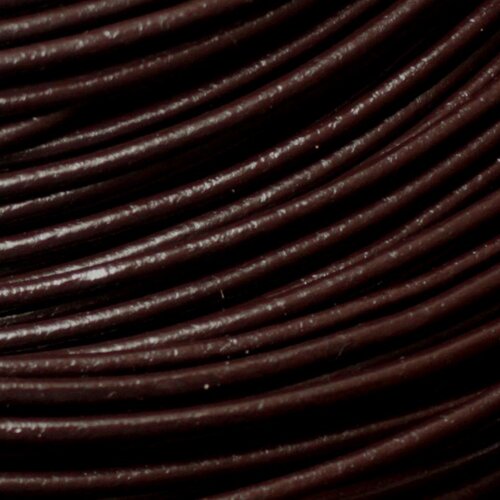 Echeveau 90 mètres - fil cordon cuir véritable 3mm marron café - 8741140011335