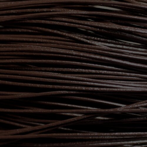 Echeveau 90 mètres - fil cordon cuir véritable marron café 1mm - 8741140011229