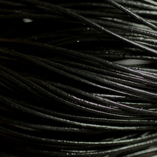 Echeveau 90 mètres - fil cordon cuir véritable noir 1mm - 8741140011212
