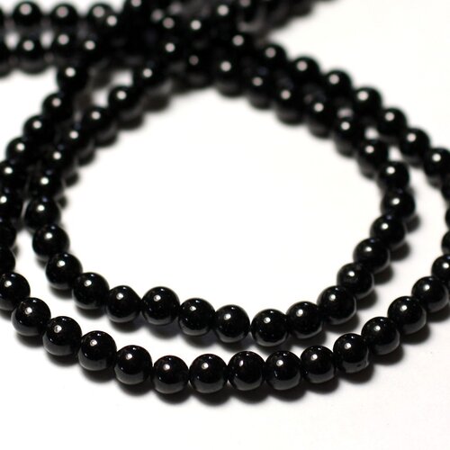 10pc - perles de pierre - spinelle noir boules 3.5mm - 8741140011540