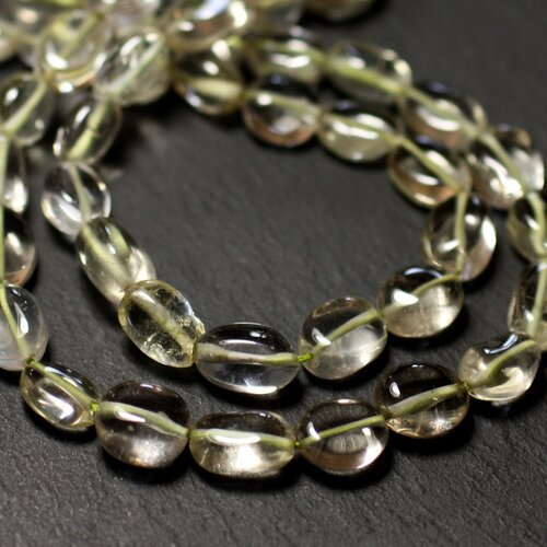 10pc - perles de pierre - améthyste verte prasiolite olives ovales 7-12mm - 8741140011717