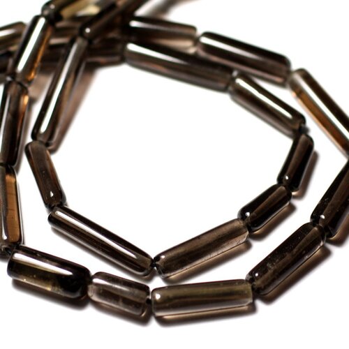10pc - perles de pierre - quartz fumé tubes 9-18mm - 8741140012332