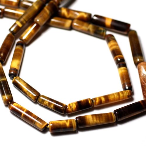 10pc - perles de pierre - oeil de tigre tubes 10-16mm - 8741140012318