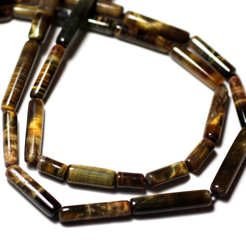 10pc - perles de pierre - oeil de tigre et faucon tubes 5-13mm - 8741140012301